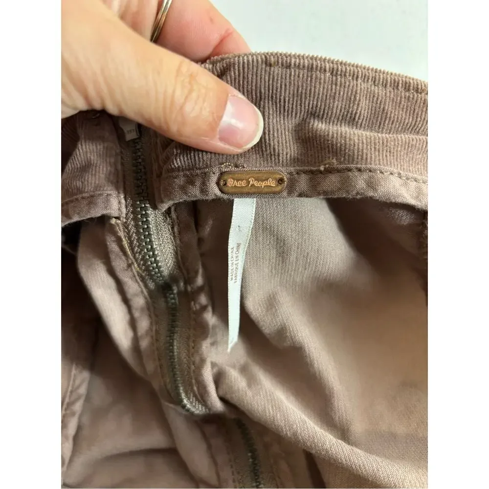 Free People Layla dark brown corduroy mini skirt women size 12